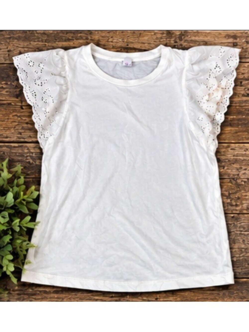 White flutter sleeve top